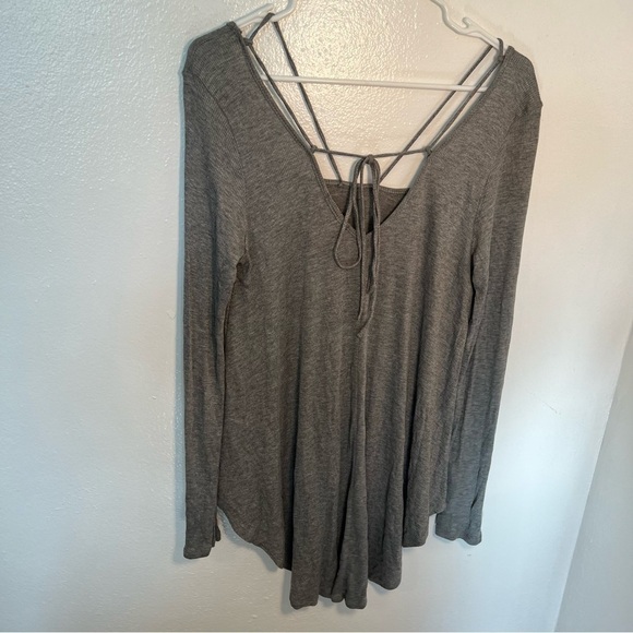 Sweet Claire Ribbed Long Sleeve Top Heather Gray - Picture 7 of 10
